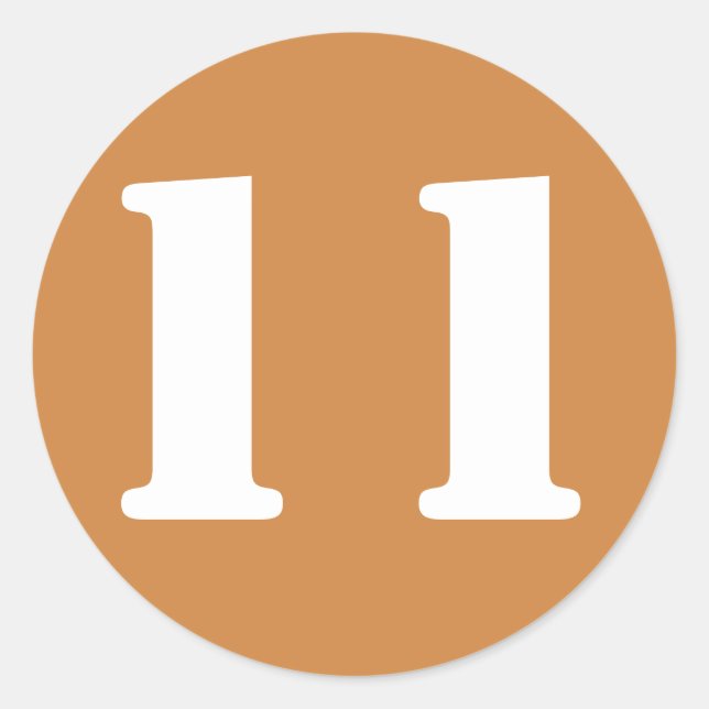 Adesivo Número 11: Onze números de lápis Dourados peruanos (Frente)