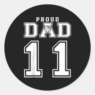 Adesivo Número 11 Personalizado Orgulhoso Pai de Basquete