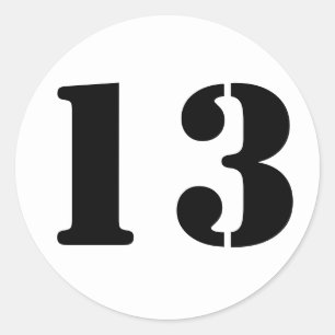 Adesivo Número 13 Treze Números de Estêncil Branco por 