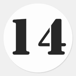 Adesivo Número 14: Catorze Números de Estêncil Branco p