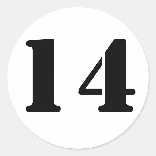Adesivo Número 14: Catorze Números de Estêncil Branco por  (Frente)