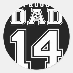 Adesivo Número 14 Personalizado Orgulhoso Pai de Futebol P