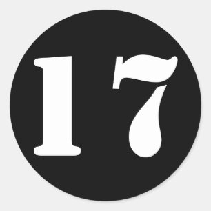 Adesivo Número 17: Dezessete Números Pretos por Janz