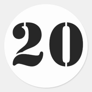 Adesivo Número 20 Vinte Números Brancos de Janz