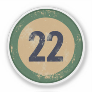 Adesivo Número 22 Vintage Desgastado