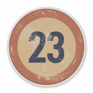Adesivo Número 23 Vintage Desgastado
