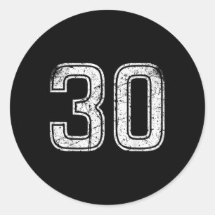 Adesivo Número 30 Esportes White Vintage