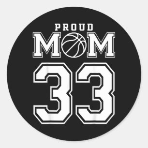 Adesivo Número 33 Personalizado Orgulhosa Mãe de Basquete