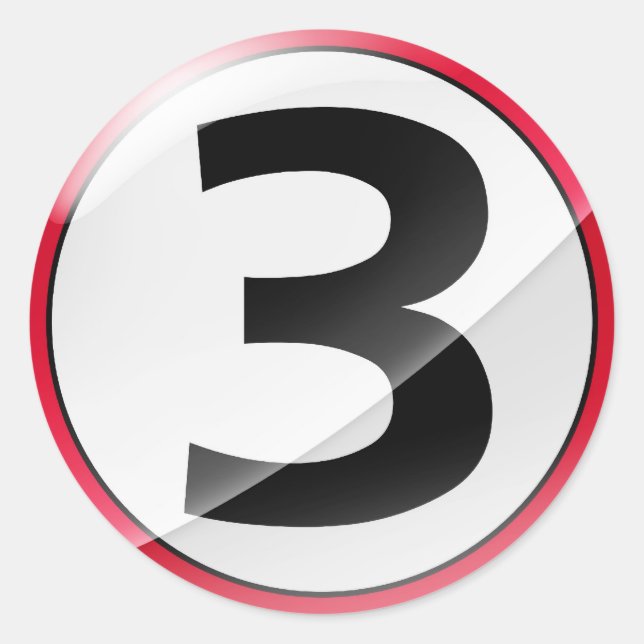 Adesivo Número 3: vinheta vermelha (Frente)