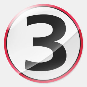 Adesivo Número 3: vinheta vermelha