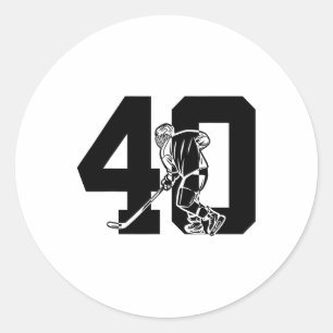 Adesivo Número 40 Anos Hóquei no Gelo Aniversário de 40 an