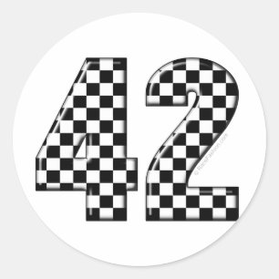 Adesivo número 42 checkered