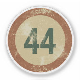Adesivo Número 44 Vintage Desgastado