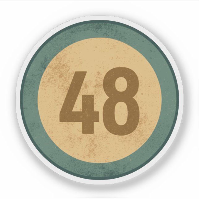 Adesivo Número 48 Vintage Desgastado (Frente)