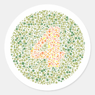 Adesivo Número 4 Círculo de Ensaio Ishihara