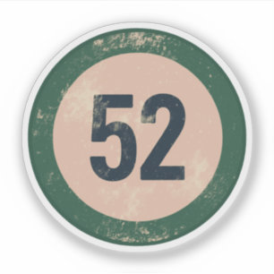 Adesivo Número 51 Vintage Desgastado