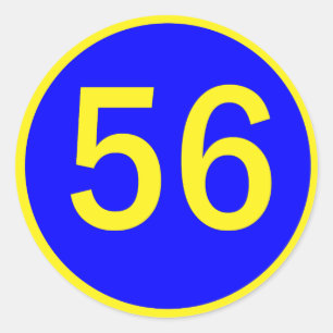 Adesivo número 56 em círculo