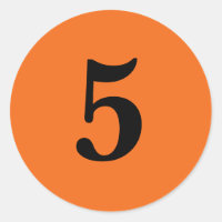 Número 5 Planeamento simples 5 preto laranja