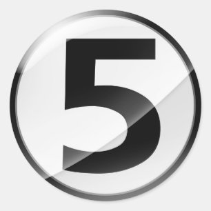 Adesivo Número 5: Vinheta preta