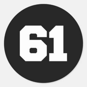 Adesivo Número 61 Sports Jersey Player 61 Impressão de trá