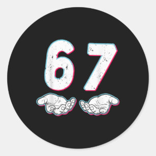 Adesivo Número 67 Correspondente Seis Sete 6 7 Meme 6-7 Di