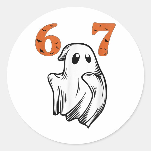 Adesivo Número 67 Correspondente Seis Sete 6 7 Meme Hallow (Frente)