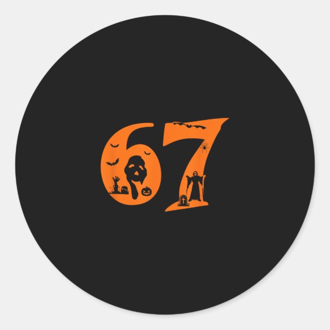 Adesivo Número 67 Dito Meme Divertido 6 7 Seis Sete Assust (Frente)