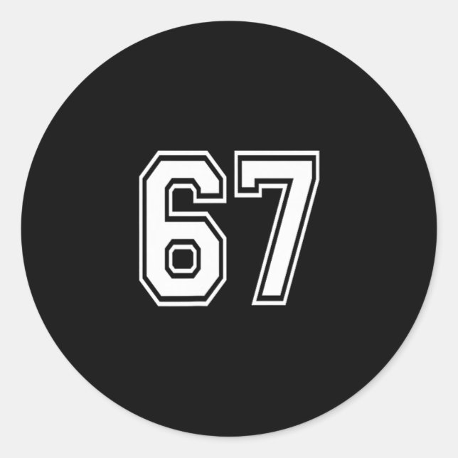 Adesivo Número 67 em Branco  (Frente)