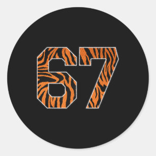 Adesivo Número 67 em Fanwear Esportiva de Tigre Laranja Im