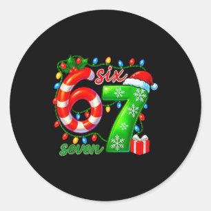 Adesivo Número 67 Meme Retro Papai Noel 6 7 Festa Six Seve