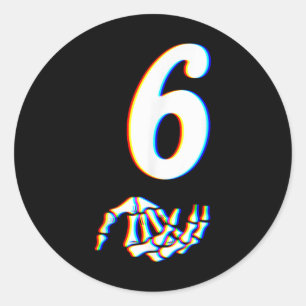 Adesivo Número 6 Correspondente ao Meme da Mão de Esquelet