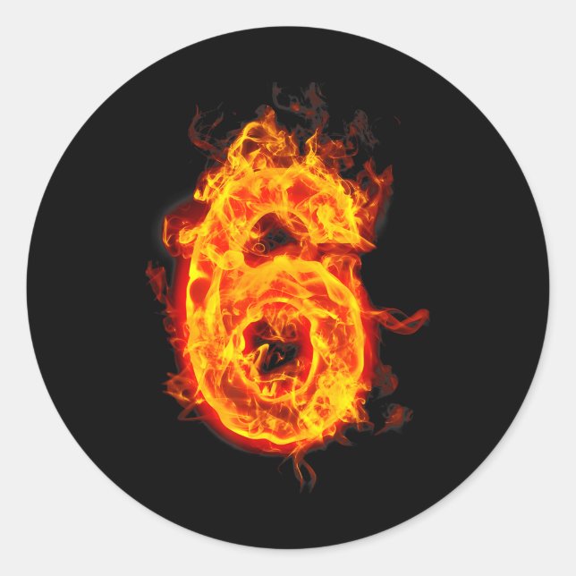 Adesivo Número 6 Fire Ice Número Seis Sete Meme 67 Alpha S (Frente)