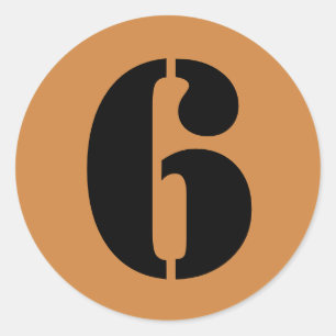 Adesivo Número 6: Seis números de lápis Dourados peruan