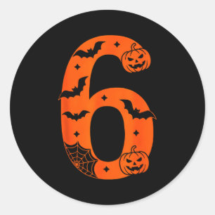 Adesivo Número 6 Seis Sete Meme Engraçado de Halloween 