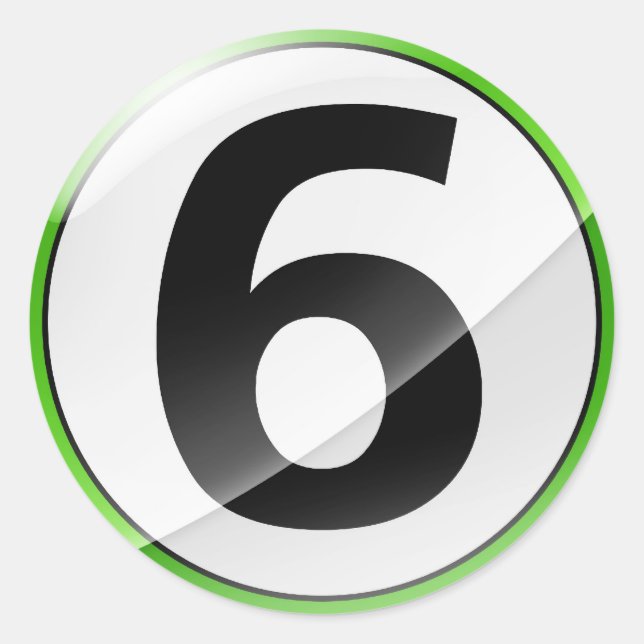 Adesivo Número 6: vinheta verde (Frente)