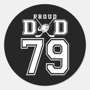 Adesivo Número 79 Personalizado Orgulhoso Pai de Hockey Pe