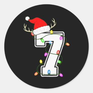 Adesivo Número 7 Aniversário de 7 anos Menino Natal Feliz