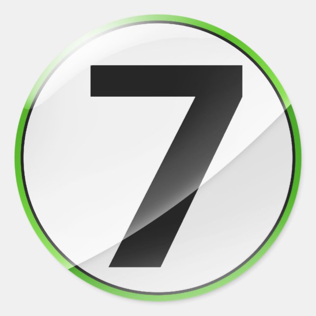 Adesivo Número 7 verde (Frente)