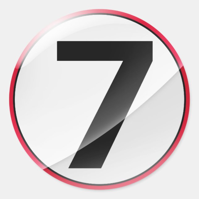 Adesivo Número 7 vermelho (Frente)