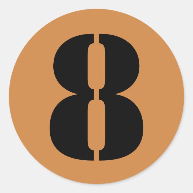 Adesivo Número 8: Oito números de lápis Dourados peruanos  (Frente)