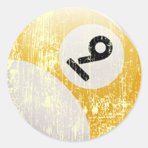 ADESIVO NÚMERO 9 BILLIARDS BALL - ERODED E ENVELHECIDO