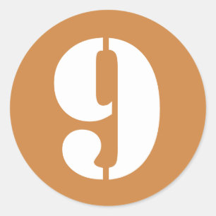 Adesivo Número 9 Nove Números de Estêncil Dourados do P