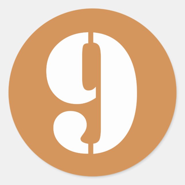 Adesivo Número 9 Nove Números de Estêncil Dourados do Peru (Frente)