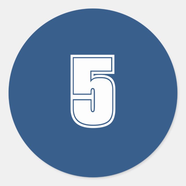 Adesivo Número cinco de material de planejamento simples 5 (Frente)