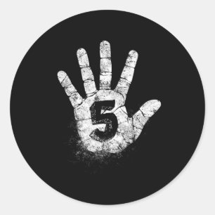 Adesivo Número Cinco Sinais De 5 Mãos Para Jogar Jogos Em