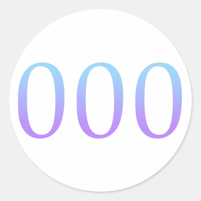Adesivo Número de anjo 000 - unidade (Frente)