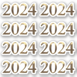 Adesivo Número de Ano Dourado Faux Feliz ano novo 2024