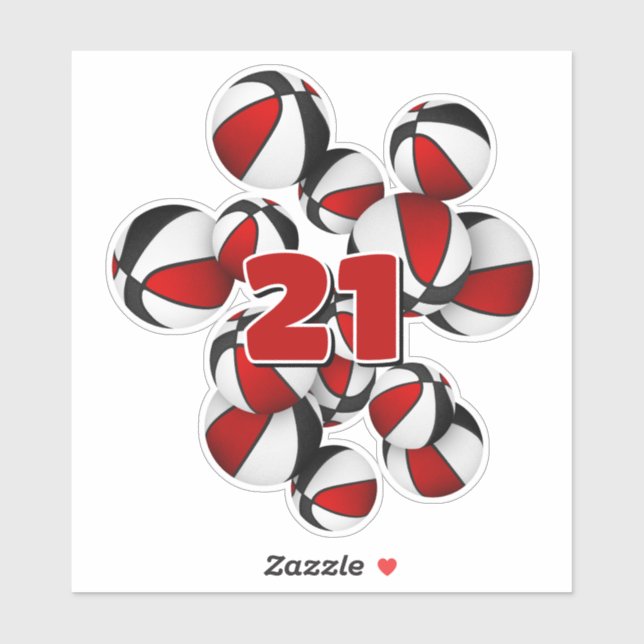 Adesivo número de camisa no aglomerado de bolas de basquet (Folha)