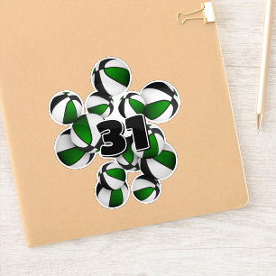 Adesivo número de camiseta preto verde em cluster