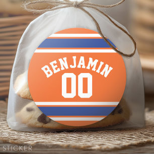 Adesivo Número de Nome Personalizado de Jersey Blue and Or